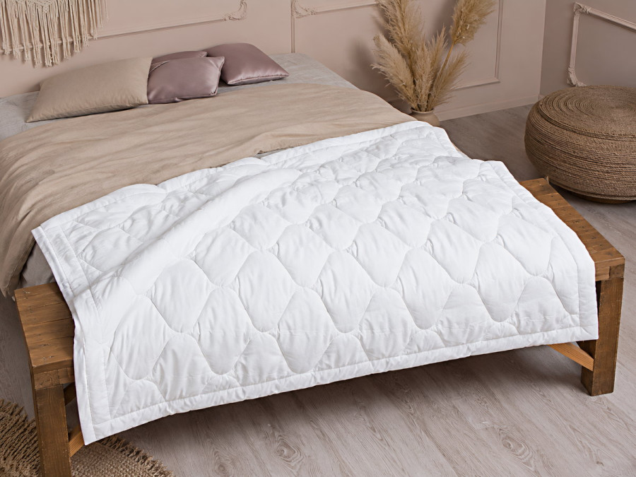 One and a half bed blanket 140x205 Ecotton all-season cotton white