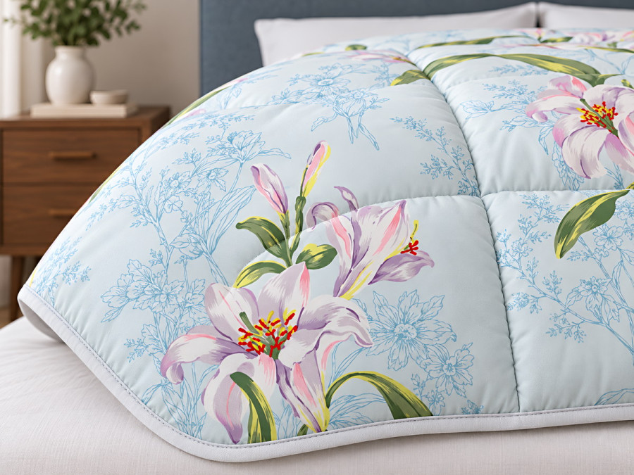 Euro blanket 200x210 Ecotton all-season cotton blue 20-0683