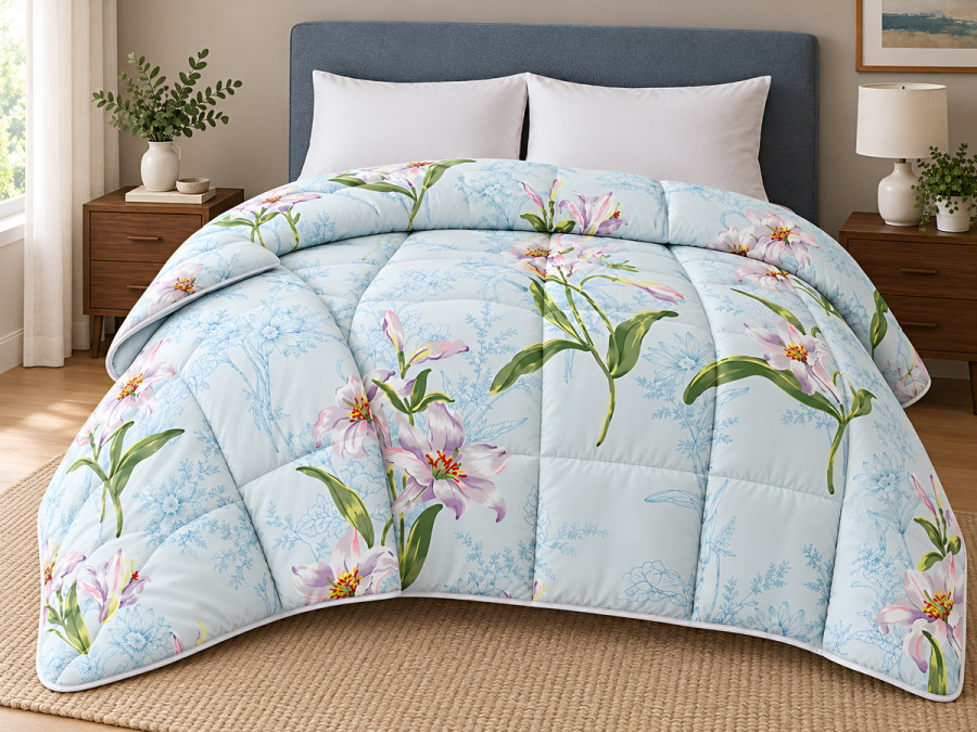 Euro blanket 200x210 Ecotton all-season cotton blue 20-0683