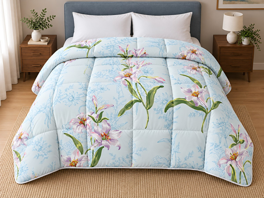 Euro blanket 200x210 Ecotton all-season cotton blue 20-0683