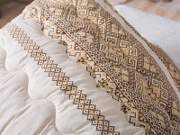 Double wool blanket 172x205 cotton warm beige color 40-0916 Brown