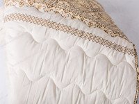 Double wool blanket 172x205 cotton warm beige color 40-0916 Brown
