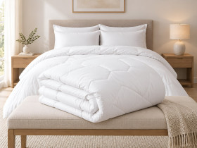 One and a half blanket 140x205 Ecotton all-season anti-allergenic white