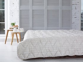 Одеяло двуспальное 180x210 Ecotton Полушерсть 400 Ranforce Бежевый 40-0915