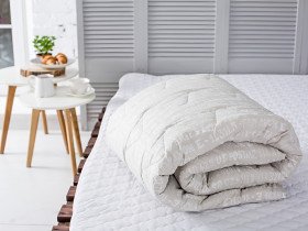 Одеяло двуспальное 180x210 Ecotton Полушерсть 400 Ranforce Бежевый 40-0915
