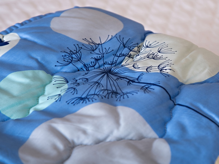 Одеяло Евро 200x210 Ecotton всесезонное хлопковое голубого цвета 40-0607 Blue