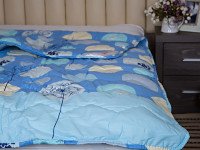 Одеяло Евро 200x210 Ecotton всесезонное хлопковое голубого цвета 40-0607 Blue