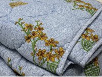 Ковдра Євро 200x210 Ecotton всесезонна бавовняна блакитного кольору 50-0012 Blue