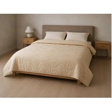 Double wool blanket 172x205 cotton beige