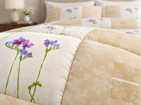 Одеяло шерстяное двуспальное 172x205 Ecotton хлопковое бежевого цвета Cream 20-1154