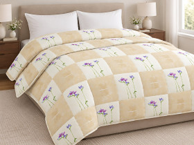 Одеяло шерстяное двуспальное 172x205 Ecotton хлопковое бежевого цвета Cream 20-1154