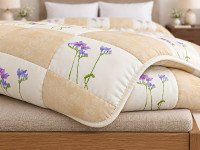Double wool blanket 172x205 Ecotton cotton beige Cream 20-1154