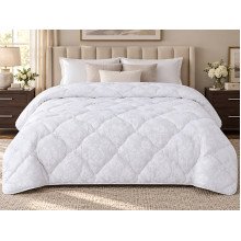 Ковдра вовняна двоспальна 172x205 Ecotton бавовняна тепла 20-0182 cream