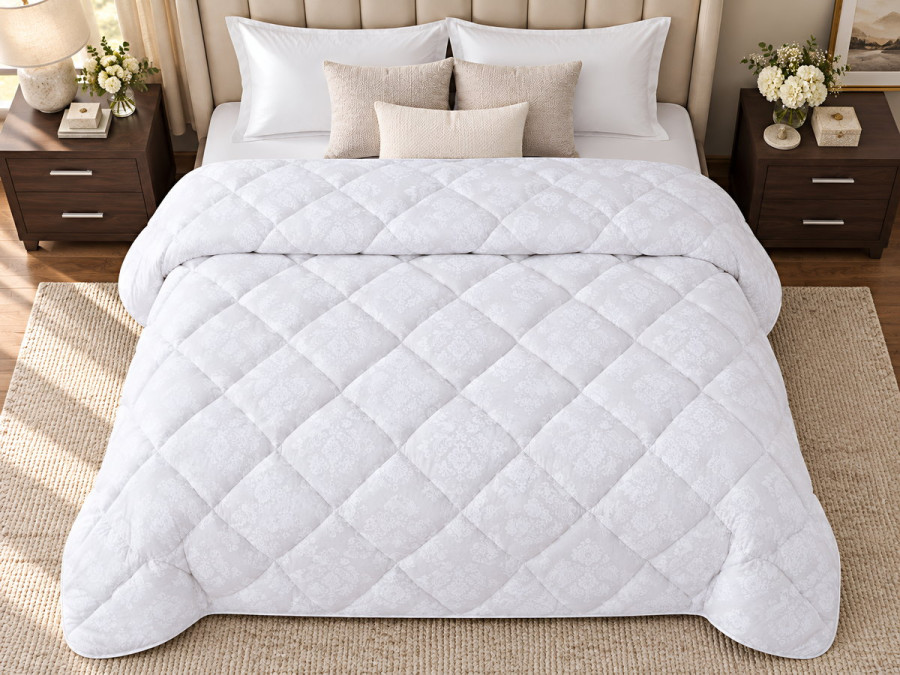 Double wool blanket 172x205 Ecotton cotton warm 20-0182 cream