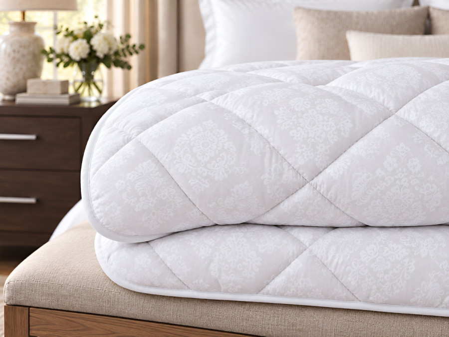 Double wool blanket 172x205 Ecotton cotton warm 20-0182 cream