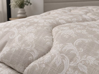 Ковдра вовняна двоспальна 172x205 Ecotton всесезонна бавовняна бежевого кольору Papirus 40-0867