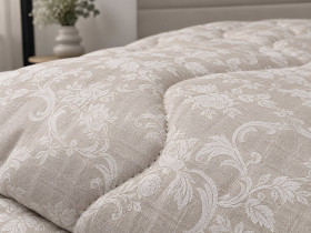Одеяло шерстяное двуспальное 172x205 Ecotton всесезонное хлопковое бежевого цвета Papirus 40-0867