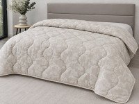 Double wool blanket 172x205 Ecotton all-season cotton beige color Papirus 40-0867