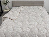Double wool blanket 172x205 Ecotton all-season cotton beige color Papirus 40-0867