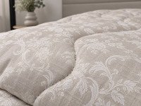 Double wool blanket 172x205 Ecotton all-season cotton beige color Papirus 40-0867