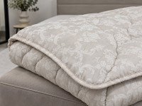 Double wool blanket 172x205 Ecotton all-season cotton beige color Papirus 40-0867