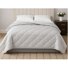 Ковдра вовняна тепла Євро 200x210 Ecotton бавовняна сірого кольору 40-0966