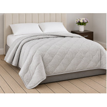 Ковдра вовняна тепла Євро 200x210 Ecotton бавовняна сірого кольору 40-0966