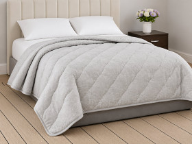 Одеяло шерстяное теплое Евро 200x210 Ecotton хлопковое серого цвета 40-0966