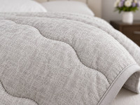 Warm wool blanket Euro 200x210 Ecotton cotton gray 40-0966