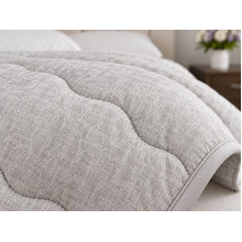 Ковдра вовняна тепла Євро 200x210 Ecotton бавовняна сірого кольору 40-0966