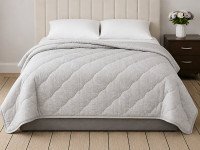 Ковдра вовняна тепла Євро 200x210 Ecotton бавовняна сірого кольору 40-0966