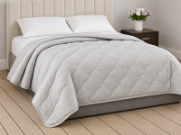 Ковдра вовняна тепла Євро 200x210 Ecotton бавовняна сірого кольору 40-0966