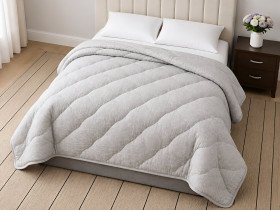 Warm wool blanket Euro 200x210 Ecotton cotton gray 40-0966