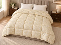 Warm wool blanket for one and a half beds 140x205 Ecotton satin cover yellow