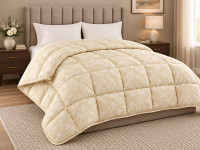 Warm wool blanket for one and a half beds 140x205 Ecotton satin cover yellow