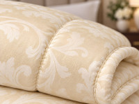 Warm wool blanket Euro 200x210 Ecotton satin cover yellow