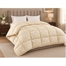 Warm wool blanket Euro 200x210 Ecotton satin cover yellow