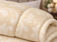 Warm wool blanket for one and a half beds 140x205 Ecotton satin cover yellow
