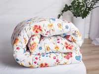 Ковдра Євро 200x210 Ecotton антиалергенна бавовняна білого кольору 20-0256 Red