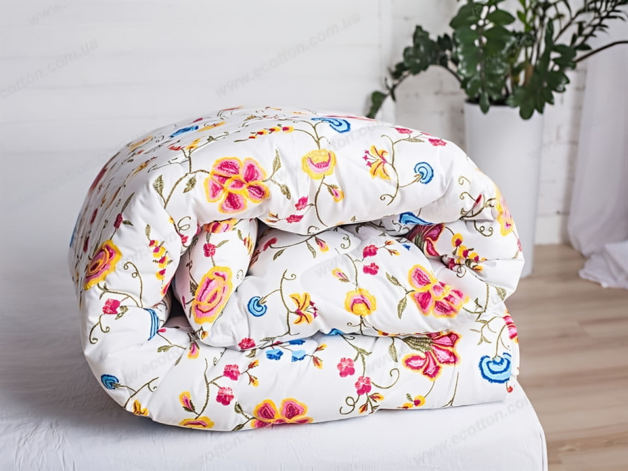 Euro Blanket 200x210 Ecotton Anti-Allergenic Cotton White 20-0256 Red