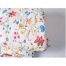 Ковдра Євро 200x210 Ecotton антиалергенна бавовняна білого кольору 20-0256 Red