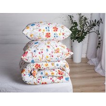 Ковдра Євро 200x210 Ecotton антиалергенна бавовняна білого кольору 20-0256 Red