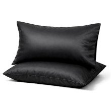 Pillowcase 50x70 Ecotton Polysatin Black