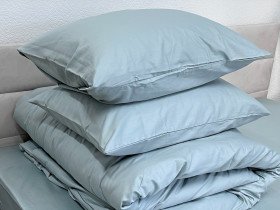 Наволочка 70x70 2 шт. Ecotton Сатин Aqua Grey 15-5205