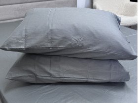 Наволочка 70x70 2 шт. Ecotton Сатин Сірий Natural 17-4402