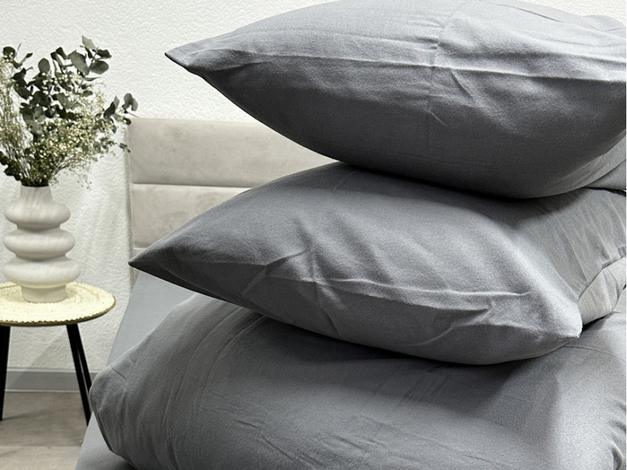 Наволочка 70x70 Ecotton Фланель Сірий SB-148