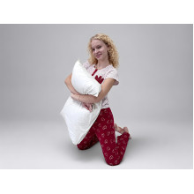 Women's cotton pajamas (T-shirt and pants), size M, red with Hearts print (34143)