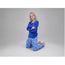 Women's pajamas, knitted shirt and pants, size M, blue