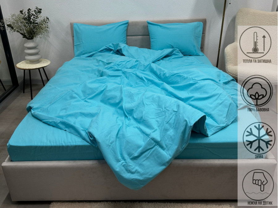 Пододеяльник Двуспальный Ecotton Фланель Sky Blue SB-134