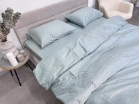 Пододеяльник 180x215 Ecotton Сатин Aqua Grey 15-5205